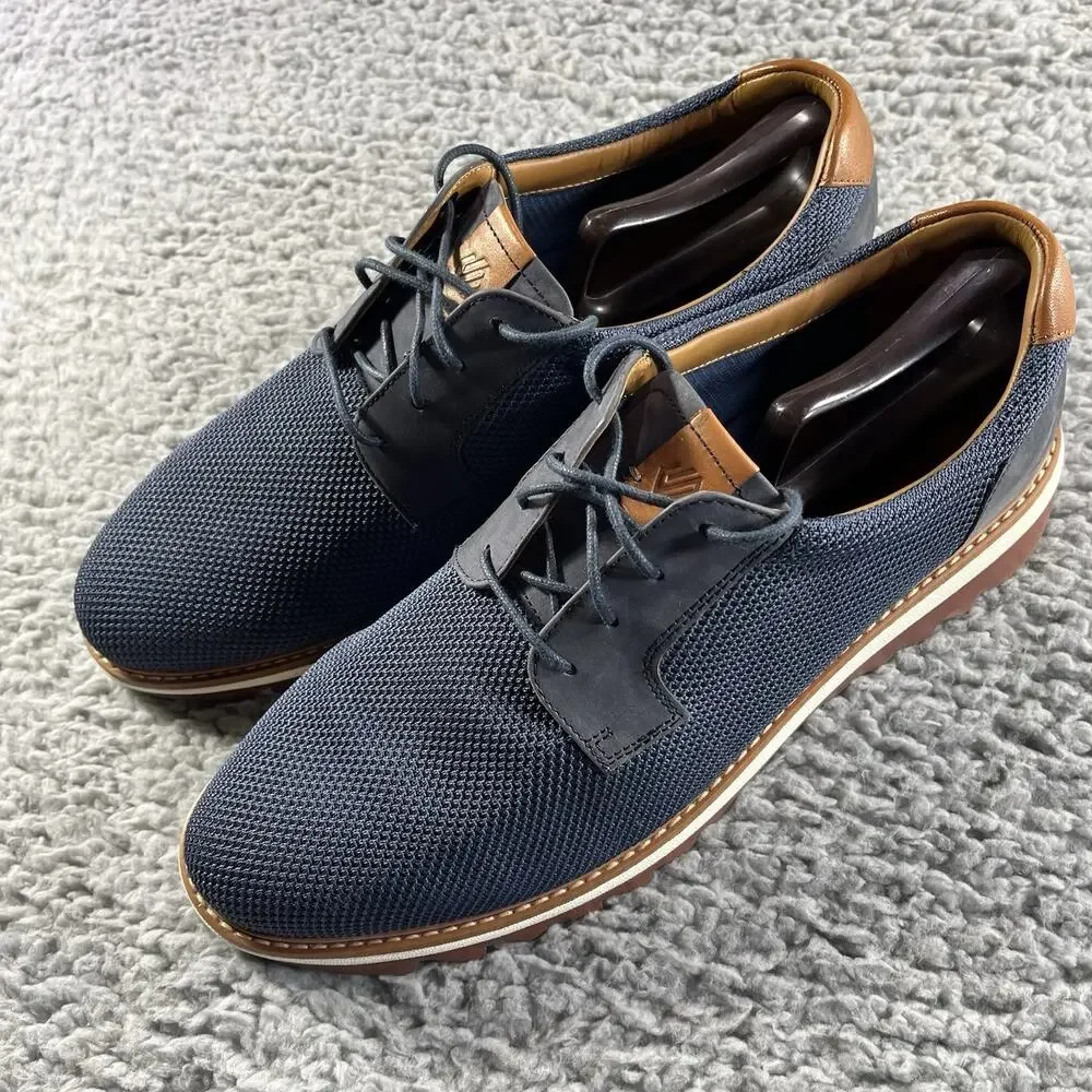 Johnston & Murphy Braydon Knit Plain Toe Shoes Men's 12M Navy Blue TRUFOAM